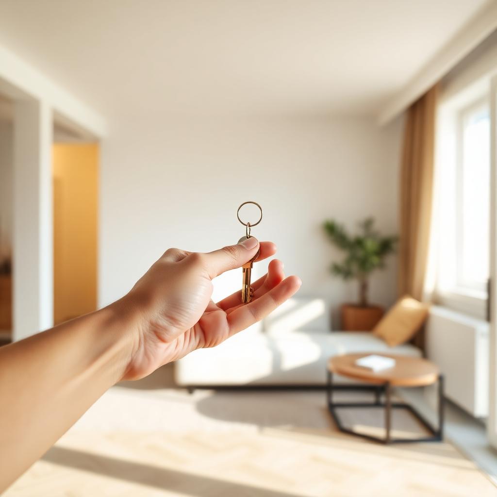 Vivienda reformada con detalle elegante de entrega de llaves